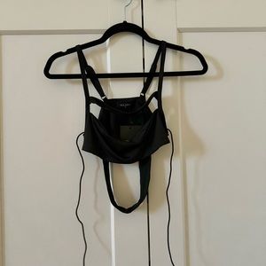 SOLADO Cut Out Tie Detail Crop Top